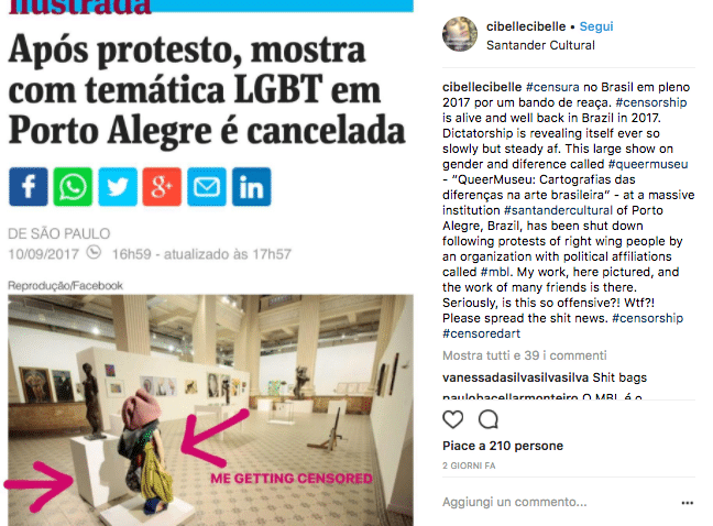 La mostra d'arte queer chiusa in Brasile 