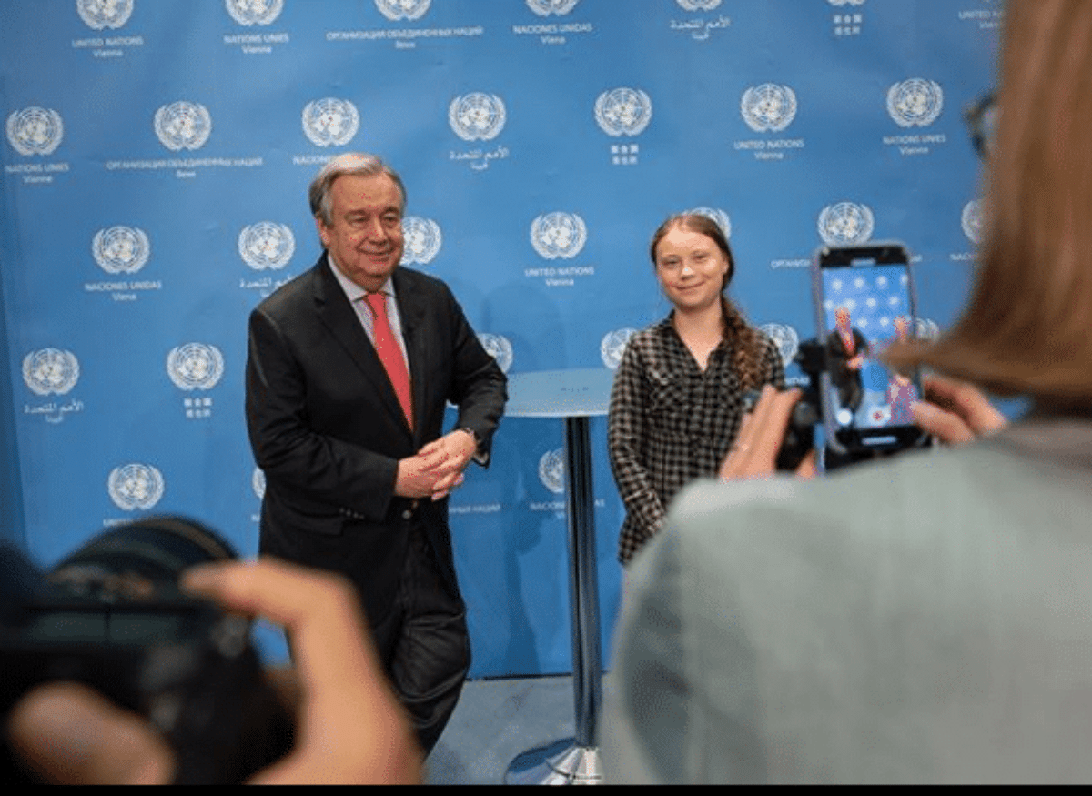 Greta Thunberg Antonio Guterres intervista