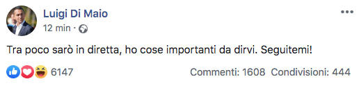 crisi di governo di maio diretta