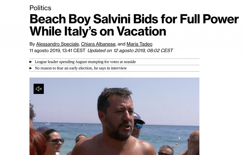 bloomberg salvini tipo da spiaggia