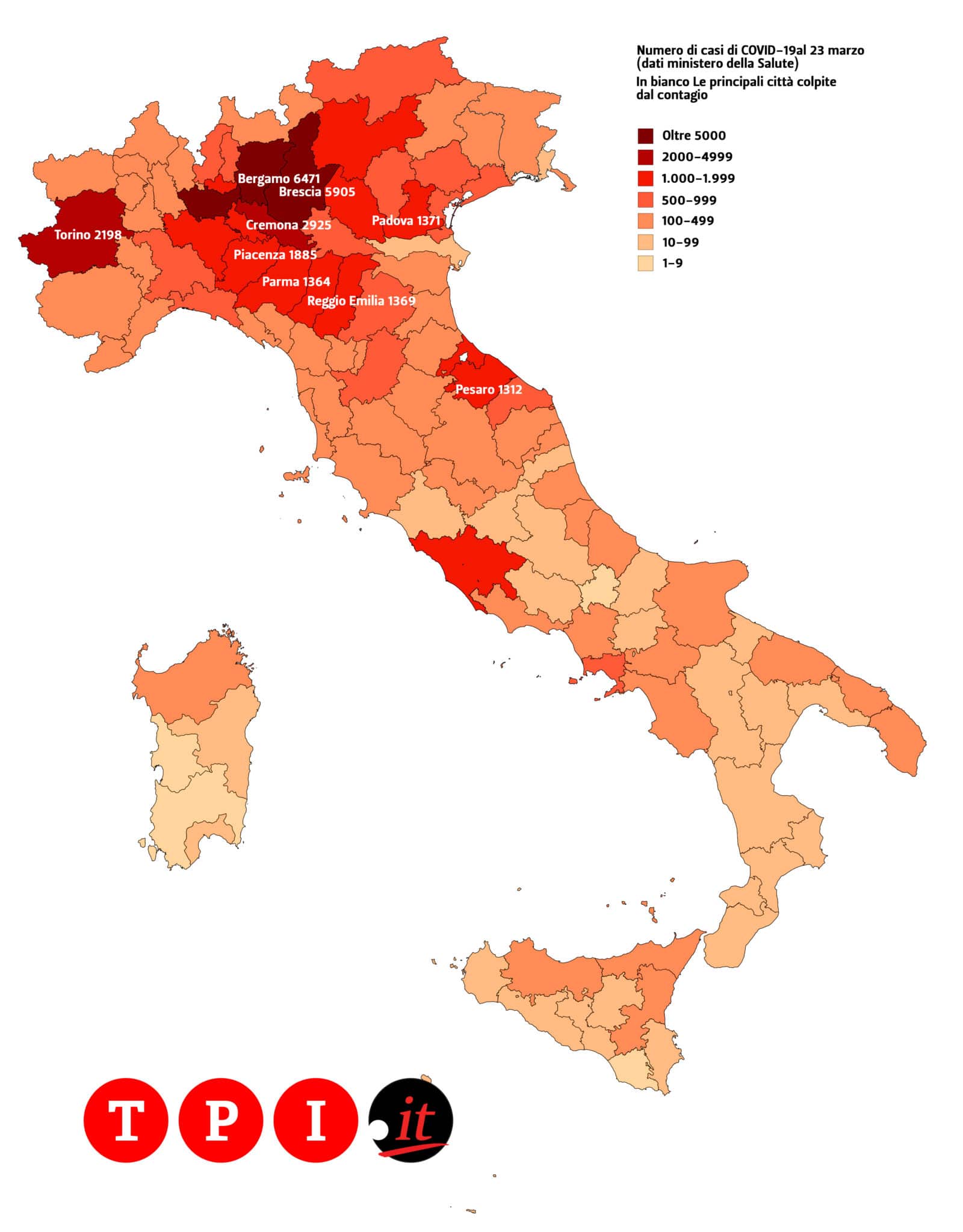 coronavirus italia mappa contagi