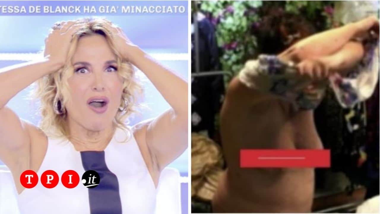 Patrizia De Blanck nuda al Gf Vip in collegamento con Pomeriggio Cinque