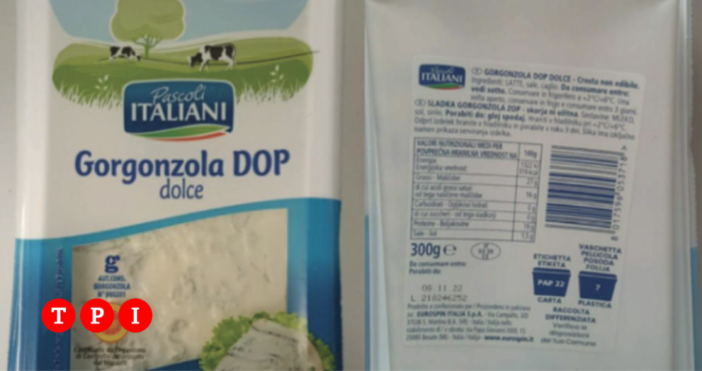 gorgonzola dolce listeria pascoli italiani eurospin