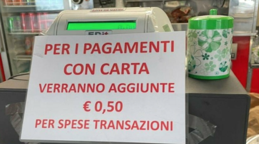 bar prato sovrapprezzo pagamenti pos