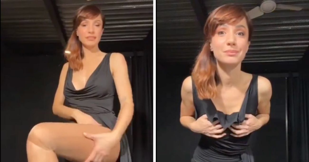 Andrea Delogu avvia una diretta sui social ma il vestito le fa brutti  scherzi