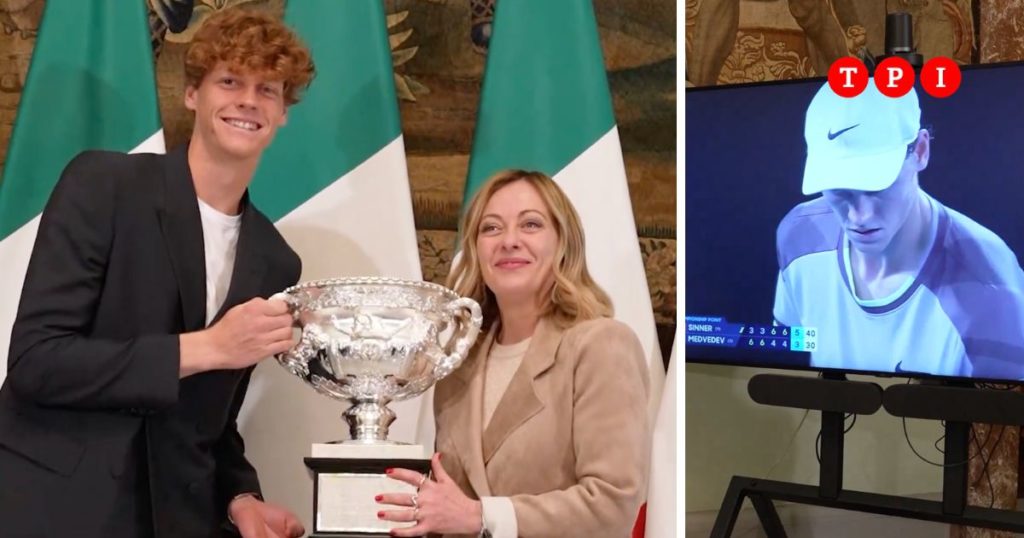 Giorgia Meloni Jannik Sinner Palazzo Chigi video