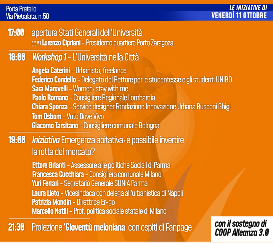 Primavera degli Studenti: l’11, il 12 e il 13 ottobre gli Stati Generali dell’Università a Bologna