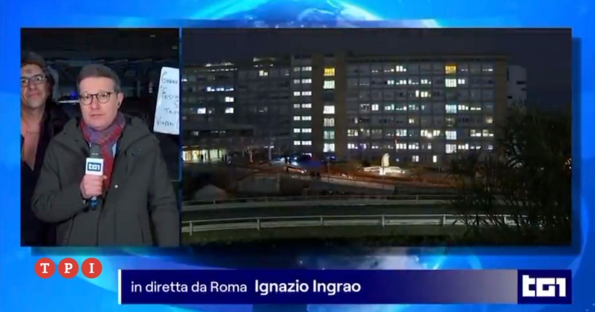 Il disturbatore Paolini irrompe durante la diretta del Tg1: “Il Festival di Sanremo è truccato” | VIDEO